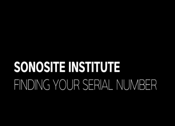 Sonosite Institute: localice el número de serie